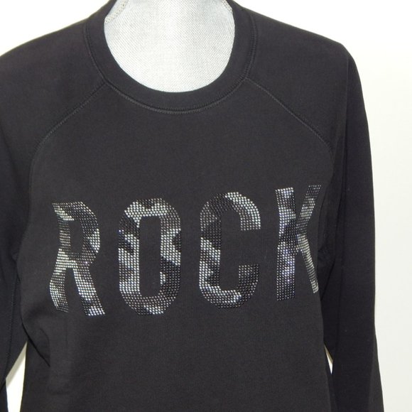 NWT Zadig & Voltaire Upper Camo Strass Rhinestone Raglan Black Sweater Top - Picture 4 of 7